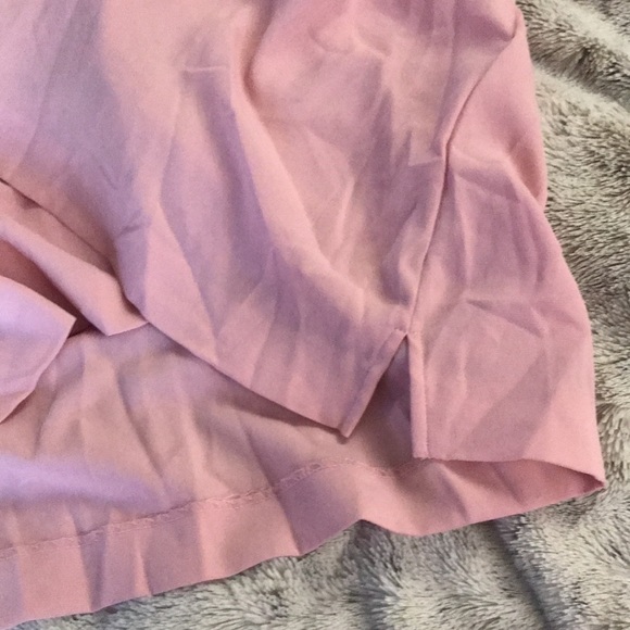 Light pink ruffle blouse 18 3/4 sleeve button up shirt fitted bust Silhouettes - Picture 6 of 7